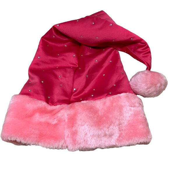 Victoria's Secret Pink Velvet "Santa Baby" Vintage Hat with Rhinestones - Picture 2 of 5